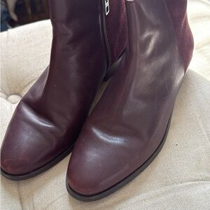 Women's Coach Leather Ankle Boots - Deep Burgundy 6.5